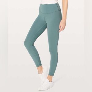 Size 0 (xs) Lululemon sage green/teal leggings wunder train